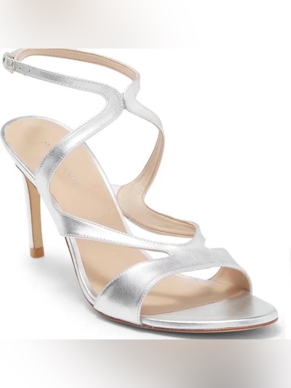 Stuart Weitzman Mariposa 80 Strappy Heels in Silver US 9.5